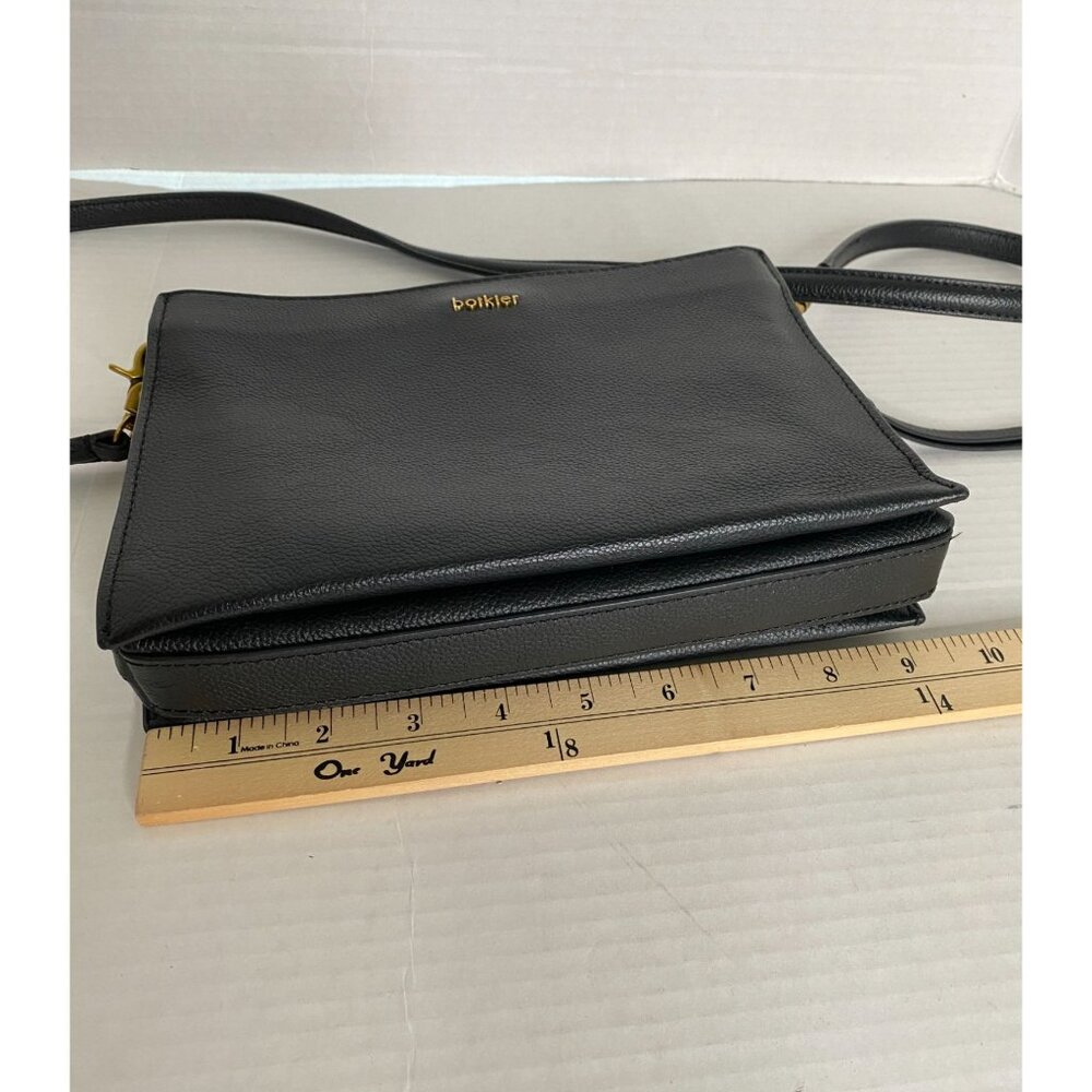 Botkier Black Leather Small Cross Body Purse Minimalist Office Professional Y2K - Picture 10 of 11